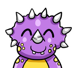 Adorable Stylized Baby Triceratops