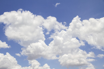 White clouds and blue sky background