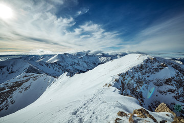 Fototapeta na wymiar Winter mountain landscape. Tatra Mountains. Wallpaper