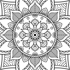 Mandala decorative ornament. Can be used for greeting card, phone case print, etc. Hand drawn background
