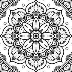 Mandala decorative ornament. Can be used for greeting card, phone case print, etc. Hand drawn background