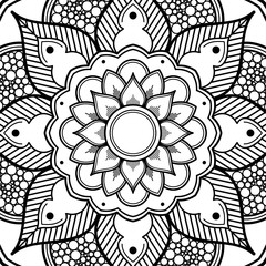 Mandala decorative ornament. Can be used for greeting card, phone case print, etc. Hand drawn background