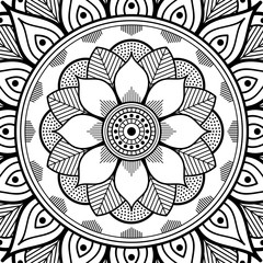 Mandala decorative ornament. Can be used for greeting card, phone case print, etc. Hand drawn background