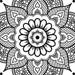 Mandala decorative ornament. Can be used for greeting card, phone case print, etc. Hand drawn background