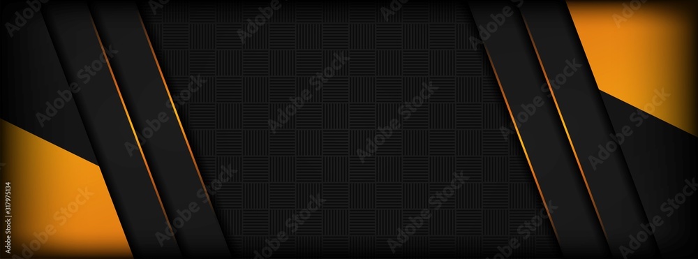 Wall mural abstract dark overlap layer background with light orange