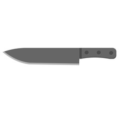 Big steel kitchen knife icon, flat design style
