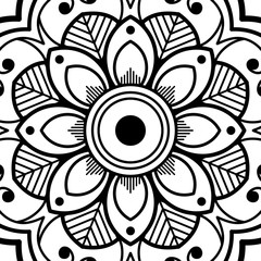 Mandala decorative ornament. Can be used for greeting card, phone case print, etc. Hand drawn background