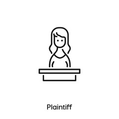 plaintiff icon vector. plaintiff symbol sign