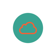 Orange Cloud line icon. Cloud button. Stock vector illustration isolated on white background.