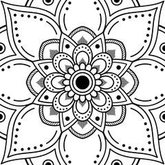 Mandala decorative ornament. Can be used for greeting card, phone case print, etc. Hand drawn background