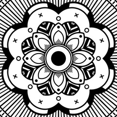 Mandala decorative ornament. Can be used for greeting card, phone case print, etc. Hand drawn background