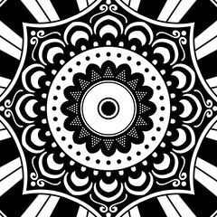 Mandala decorative ornament. Can be used for greeting card, phone case print, etc. Hand drawn background