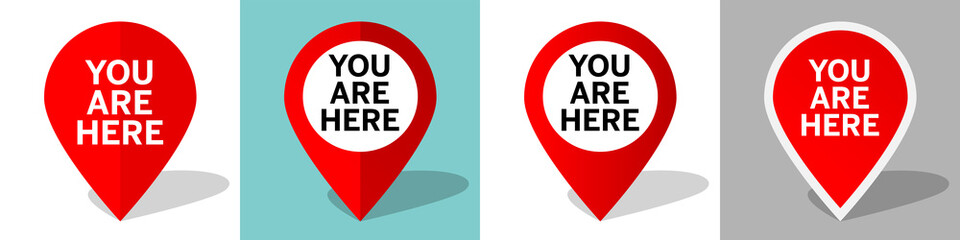  You are here, marker location Icon - obrazy, fototapety, plakaty