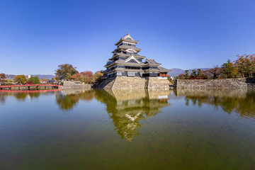 Matsumoto castle, a designated National Treasure of Japan, and the oldest castle donjon remaining in Japan. Construction began in 1592 and it is also known as Crow Castle, Japan.