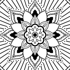Mandala decorative ornament. Can be used for greeting card, phone case print, etc. Hand drawn background