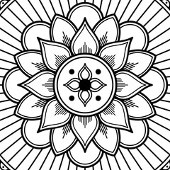 Mandala decorative ornament. Can be used for greeting card, phone case print, etc. Hand drawn background