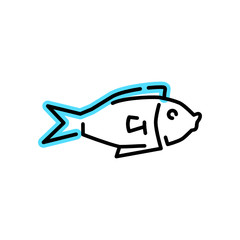 Fish Illustration In Monoline Style