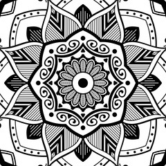 Mandala decorative ornament. Can be used for greeting card, phone case print, etc. Hand drawn background