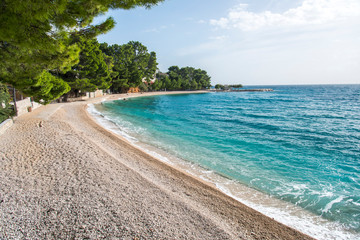 paradise beach in Brela on Makarska riviera, Dalmatia, Croatia