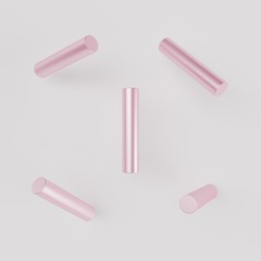 Set of abstract 3d decorative geometric element isolated in white background. 3d fashion object. 3d rendering - illustration.