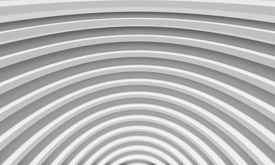 Abstract nobody white building tunnel space. 3d rendering - illustration.