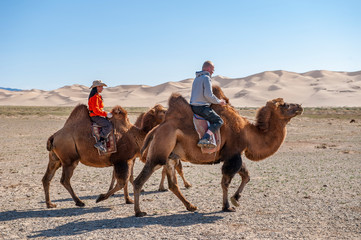Mit dem Kamel durch die Wüste Gobi, Mongolei