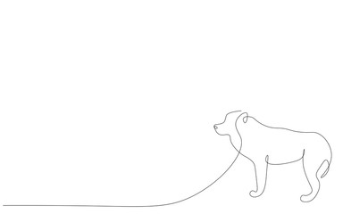 Dog one line drawing vector illustration