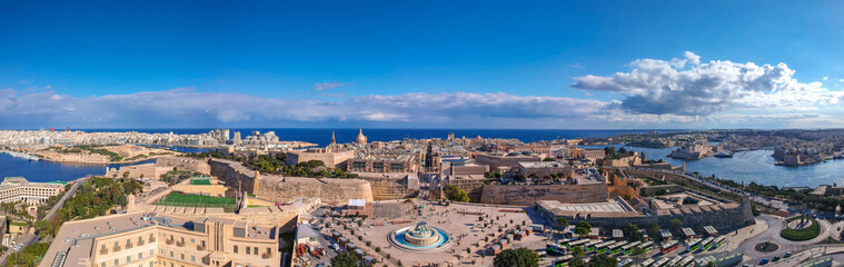 Panorama of Valletta with amazing architecture, capital city of Malta