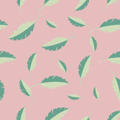 Vector seamless pattern background with palm leaves.