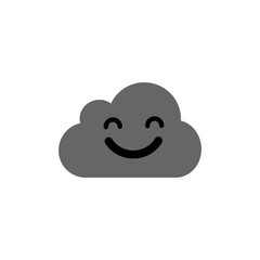 Cute happy cloud . Emoji smile cloud icon. Stock vector illustration isolated on white background.