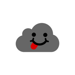 Fototapeta na wymiar Cute yum happy cloud . Emoji smile cloud icon. Stock vector illustration isolated on white background.