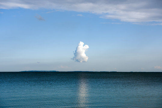 cloud over the sea at Faxe Ladeplads, Denmark