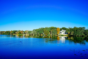 Fototapeta na wymiar Landscape of Hillsborough river at Tampa, Florida 