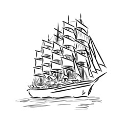 vector illustration of a ship