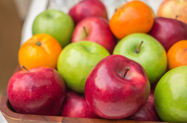Organic apples in basket