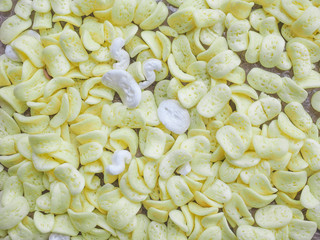 yellow insulation chips background