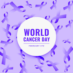 world cancer day ribbon pattern concept poster