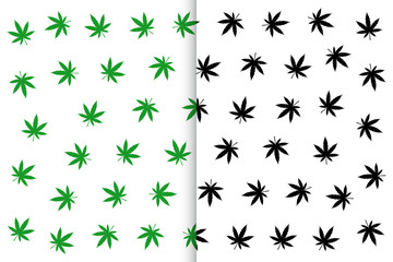 marijuana pattern background with cannabis leaves