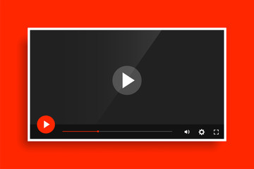 modern red video media player template design © starlineart