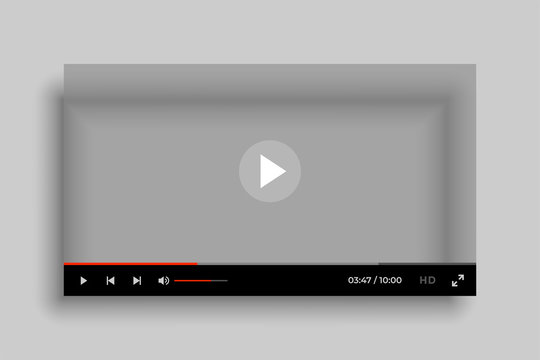 video media player interface mockup template design