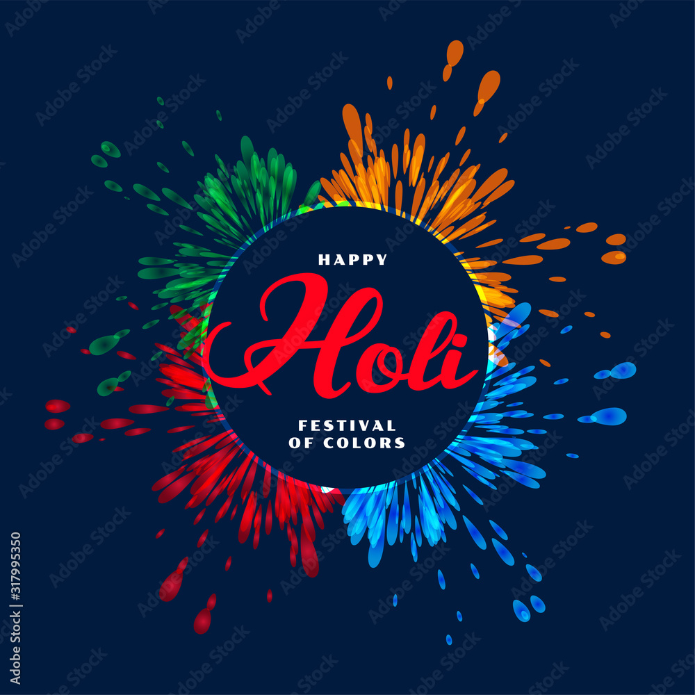 Wall mural abstract color splash for happy holi festival background