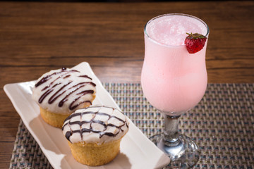 dessert with whipped cream and chocolate