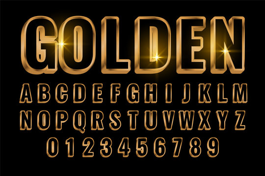 golden text style effect in 3d style