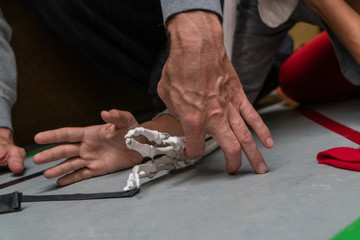 dancer hand, anatomical skeleton of the arm along