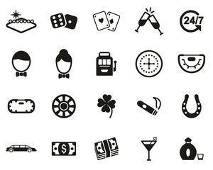 Las Vegas City & Culture Icons Black & White Set Big