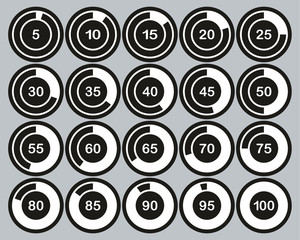 Loading Or Percentage Icons White On White Sticker Set 01 Big