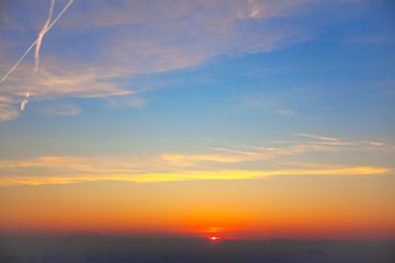 Viennese beautiful skyline in the sunset