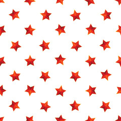 Cotton fabric red stars with golden borders on a white background seamless pattern. perfect background for military or patriotic holiday illustration