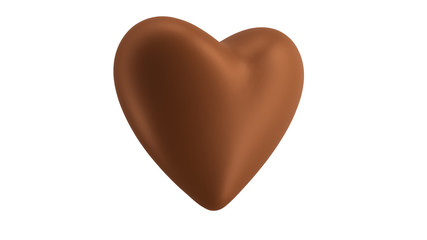 Heart Chocolate Isolate on White 3D Render Illustration