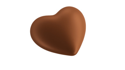 Heart Chocolate Isolate on White 3D Render Illustration